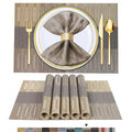 Gold Weave Vinyl Dining Mats Set of 6