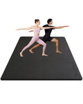 Extra Large Yoga Mat 6x4 15mm Extra Thick Workout Mats for Home Gym Floor High Density Exercise Mat Eco-Friendly Non Slip Gym Mats - Black