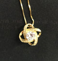 14K Gold Clover Pendant Necklace