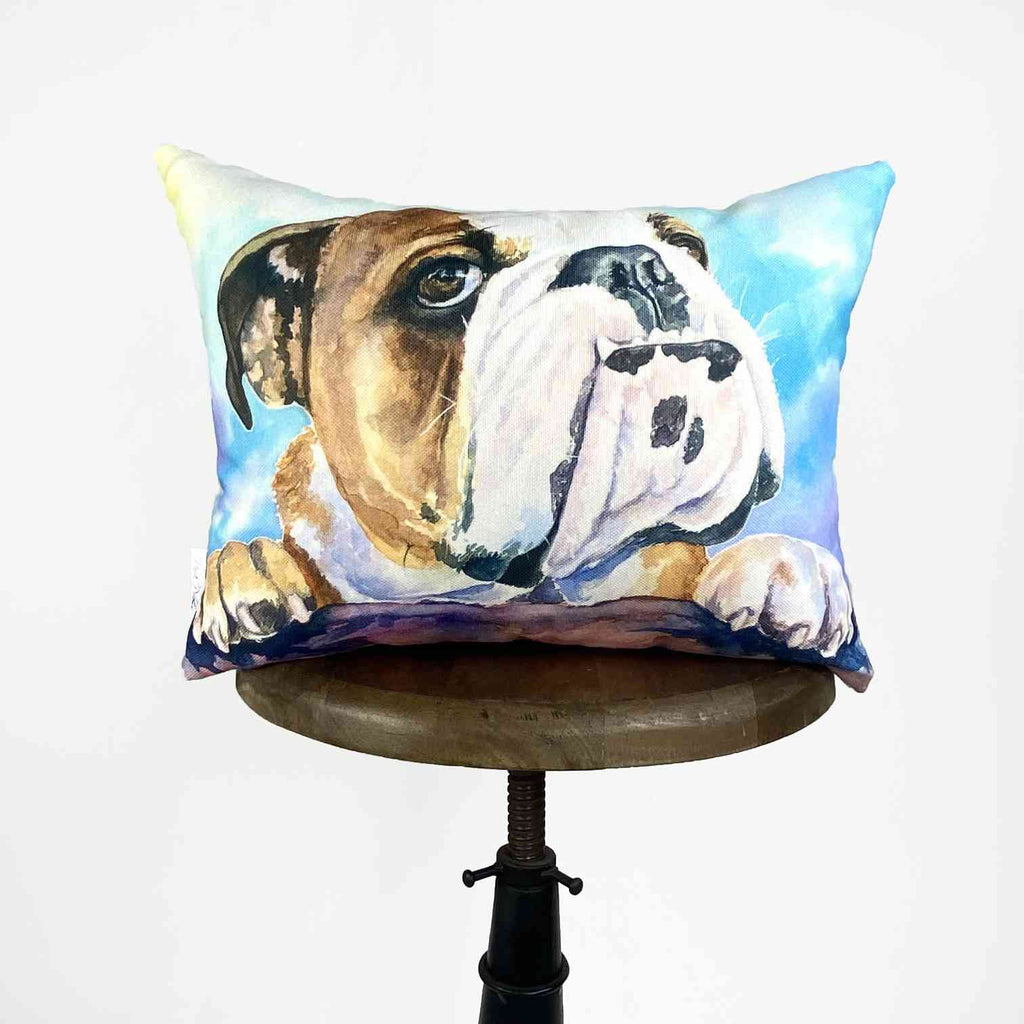 Watercolor Bulldog Pillow