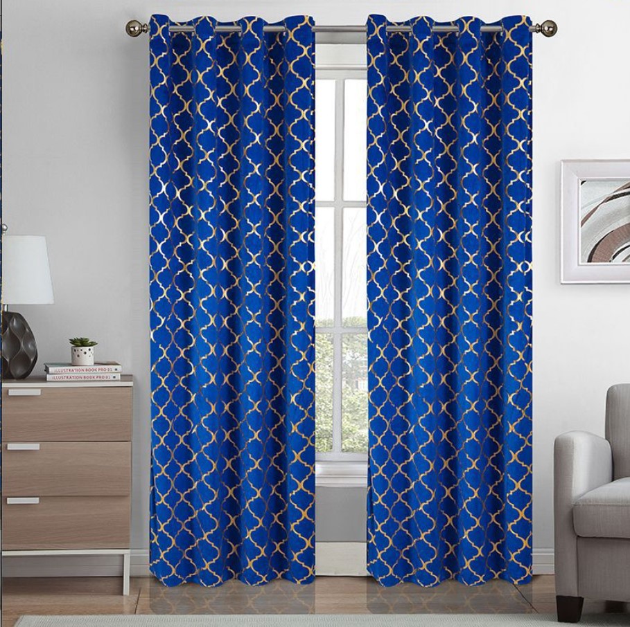 Bronzing Black Curtain Panel for Home Decor and Blackout