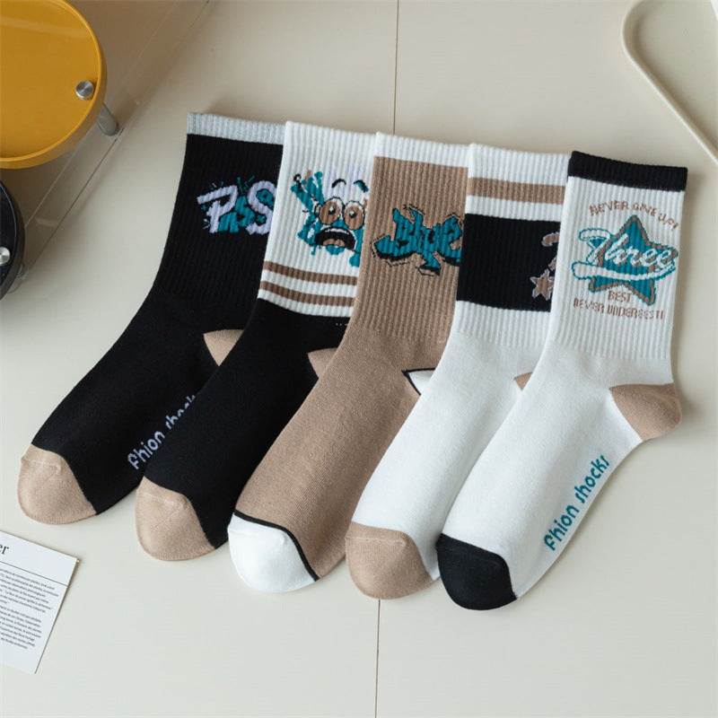 Trendy Autumn Winter Men's Couple Cotton Socks