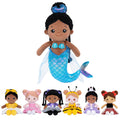 OUOZZZ 15" Soft Black Mermaid Doll for Girls - First Plush Baby Doll Sleeping Cuddle Buddy Toy Stuffed Animals Doll for 3 Year Old Kids