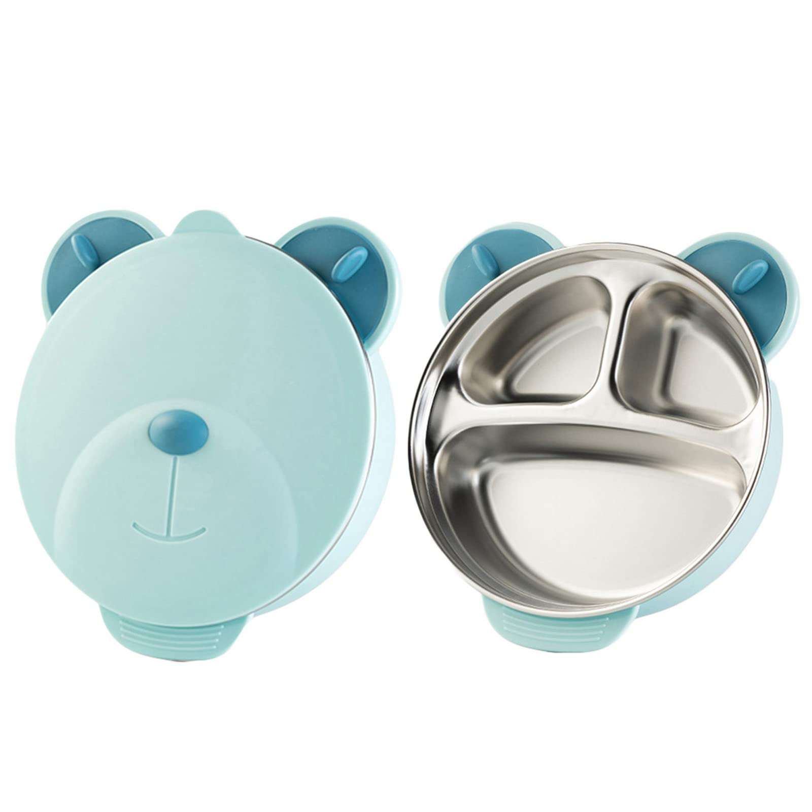 I love D&M Baby Toddler Food-Grade 316 Stainless Steel Bowl with Insulated Lid Strong Suction Leak-Resistant BPA Free Easy to clean (no utensil Placid Blue)