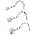 PunkTracker 20g 14K Real Gold Nose Rings CZ Simulated Diamond Nose Studs Hypoallergenic Nostril Nose Piercing Jewelry for Women Men
