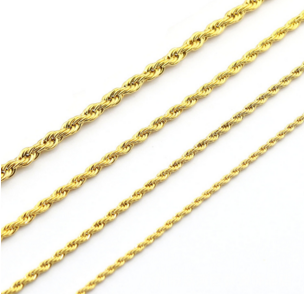 Gold Twisted Chain Necklace Jewelry