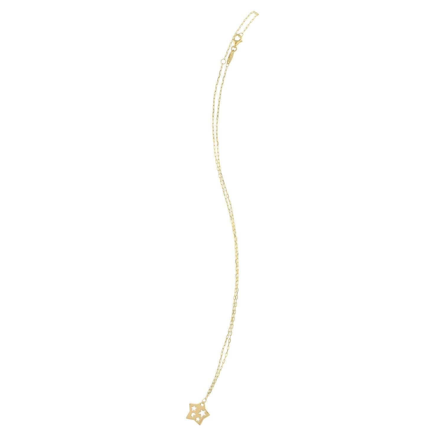 Cutout Star Necklace in 14K Yellow Gold
