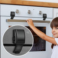7 Packs Child Safety Heat-Resistant Oven Door Lock and Gas Stove Baby Safety Products Silicone Knob Locks Child Proof Ove Knob Cover for Baby Pet Safety 3M AdhesiveNo Screws or Drill - Black