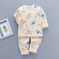Color: Elephant yellow bottom, Size: 120cm - Thickened Thermal Underwear For Boys And Girls Autumn And Winter Baby Autumn Clothes