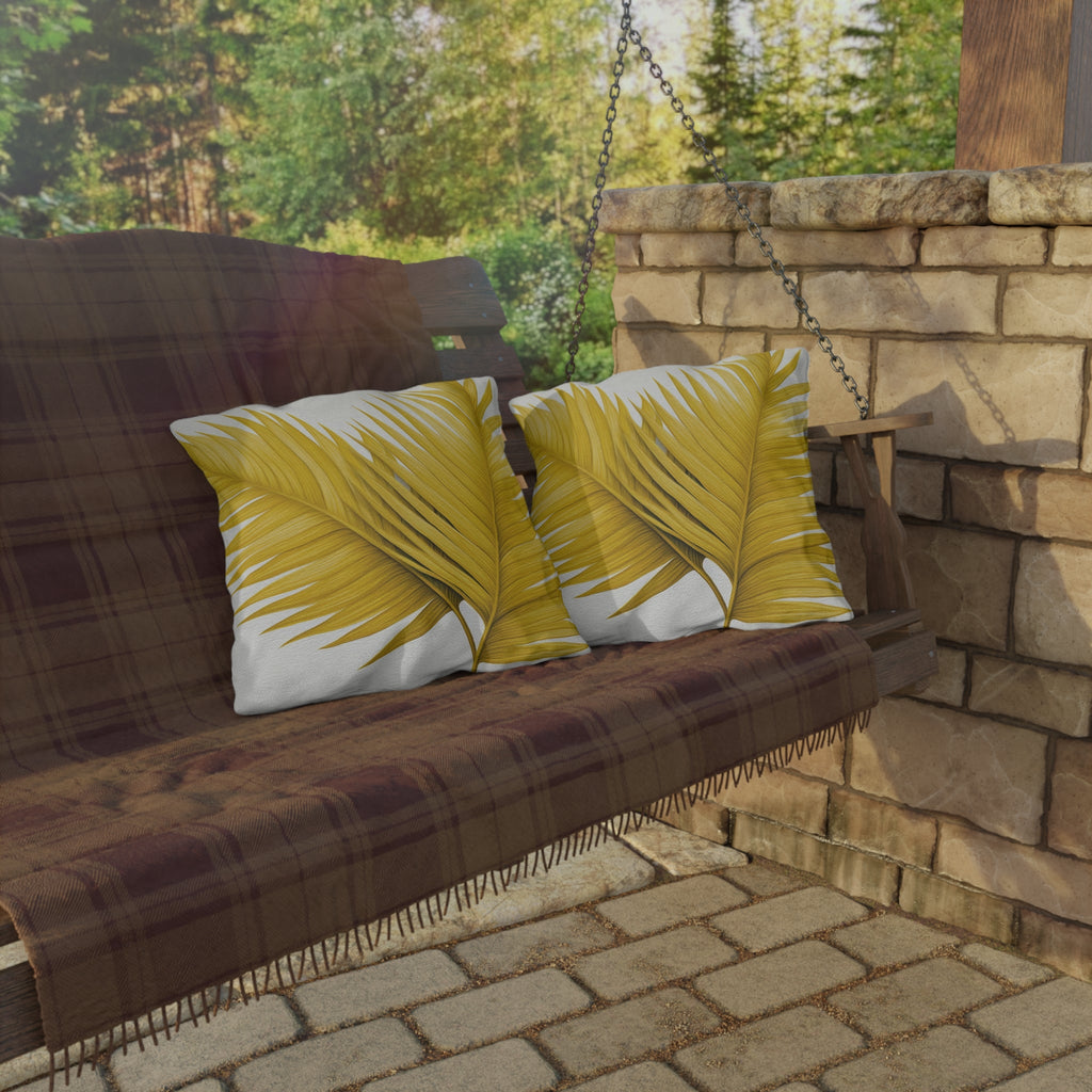 Decorative Indoor/outdoor Pillow - Yellow Palm Tree Leaves
