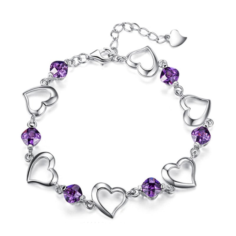 Silver-Plated Heart Bracelet Jewelry