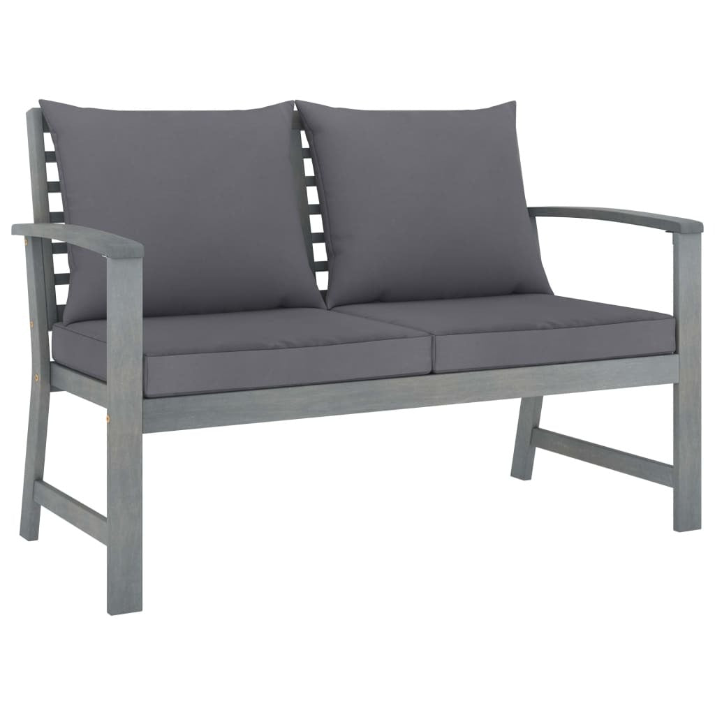 4 Piece Patio Lounge Set with Cushions Solid Acacia Wood