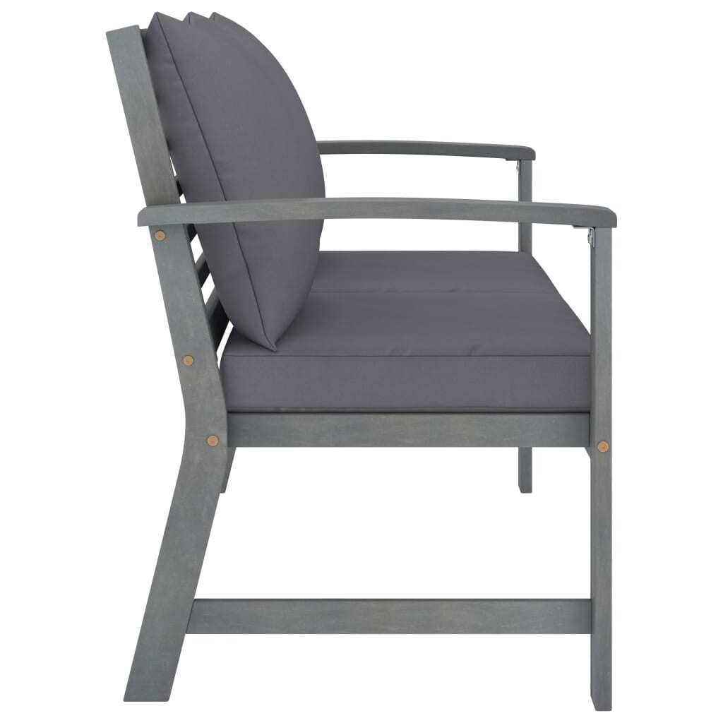 4 Piece Patio Lounge Set with Cushions Solid Acacia Wood