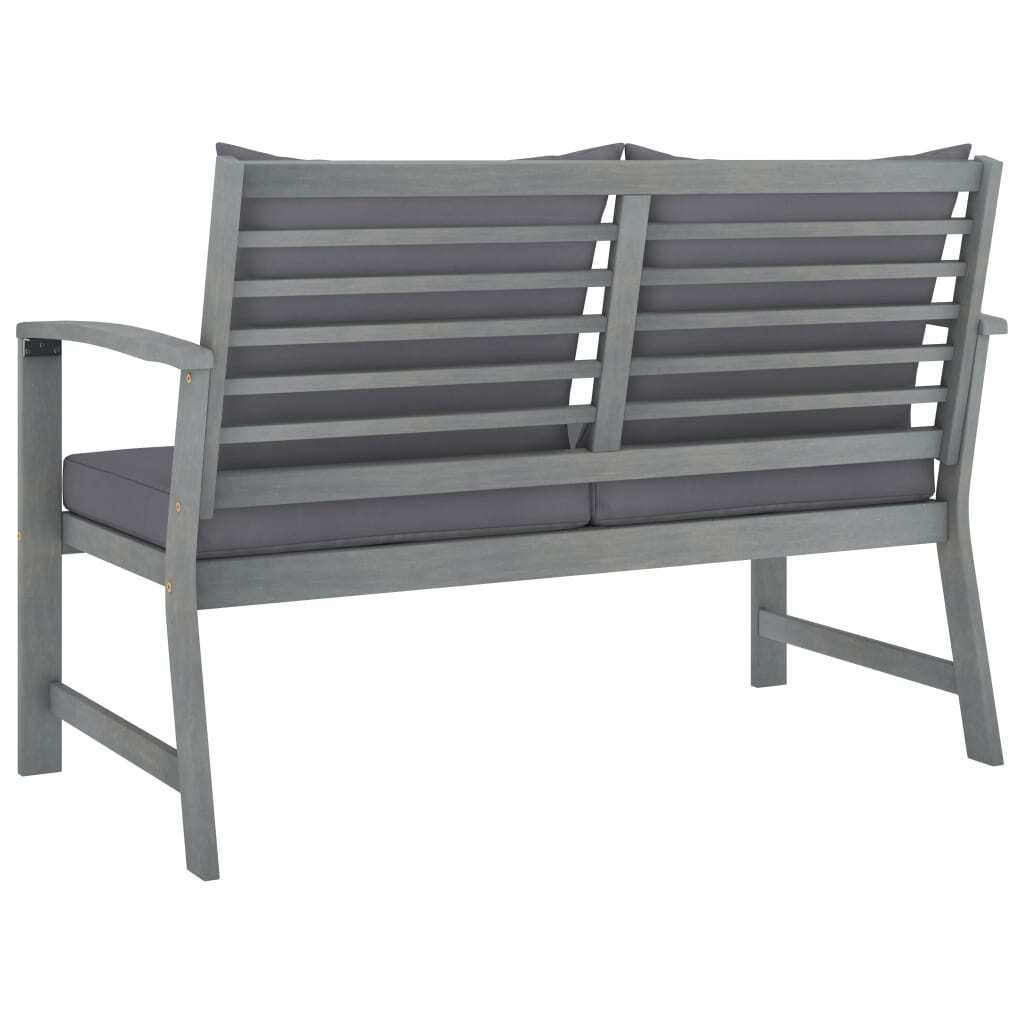 4 Piece Patio Lounge Set with Cushions Solid Acacia Wood