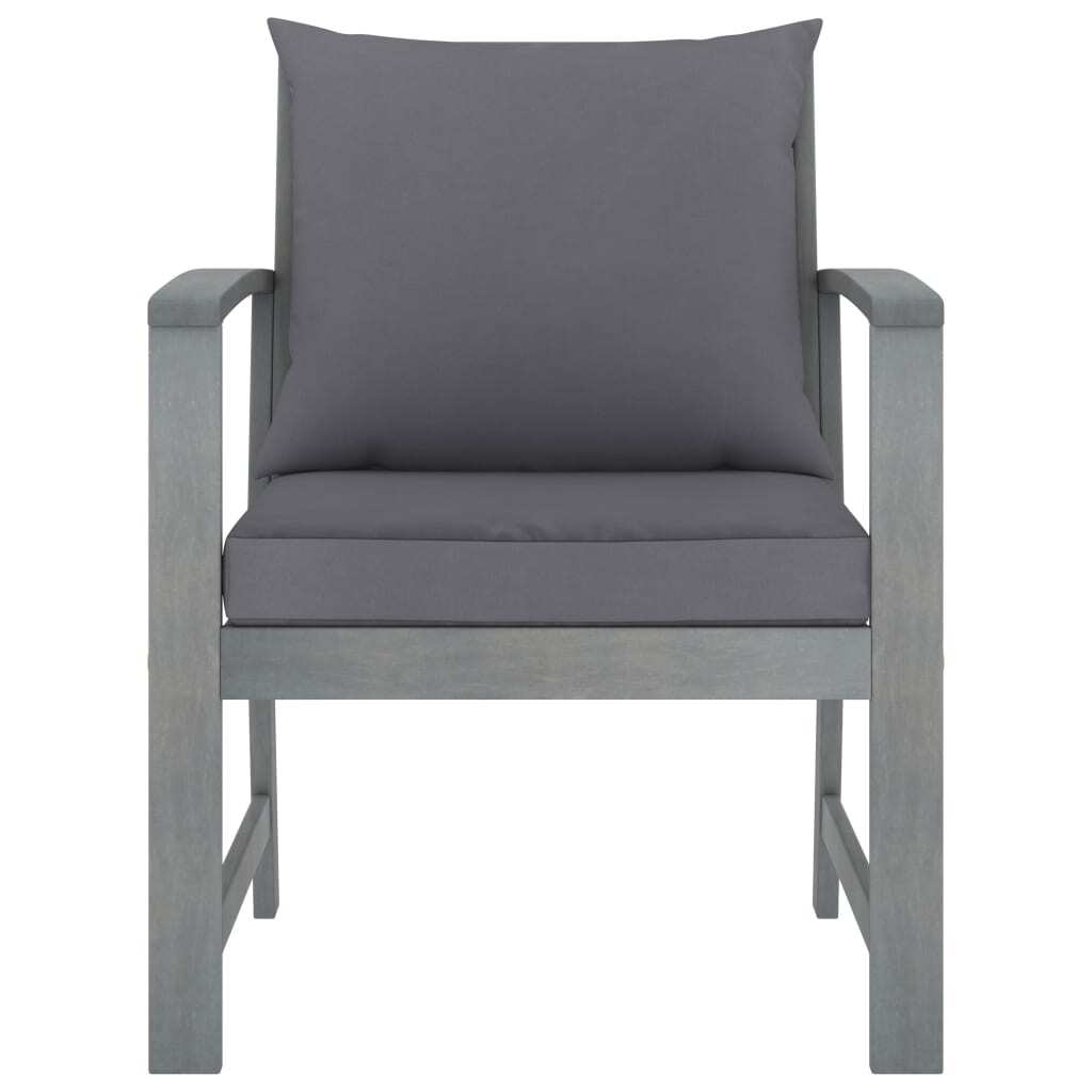 4 Piece Patio Lounge Set with Cushions Solid Acacia Wood