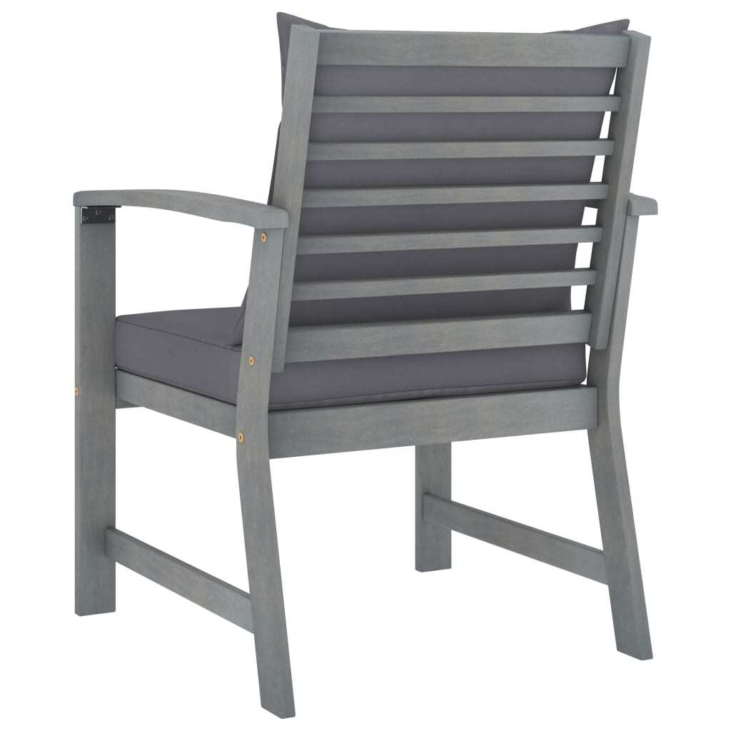 4 Piece Patio Lounge Set with Cushions Solid Acacia Wood