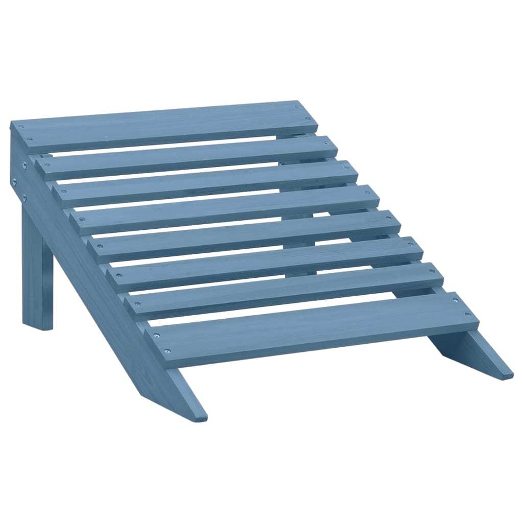 Patio Adirondack Chair with Ottoman Solid Fir Wood Blue