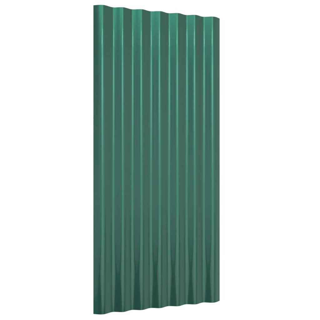 Roof Panels 12 pcs Galvanized Steel Green 31.5"x14.2