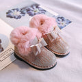 Color: Pink, Size: 25 - Baby snow cotton winter shoes