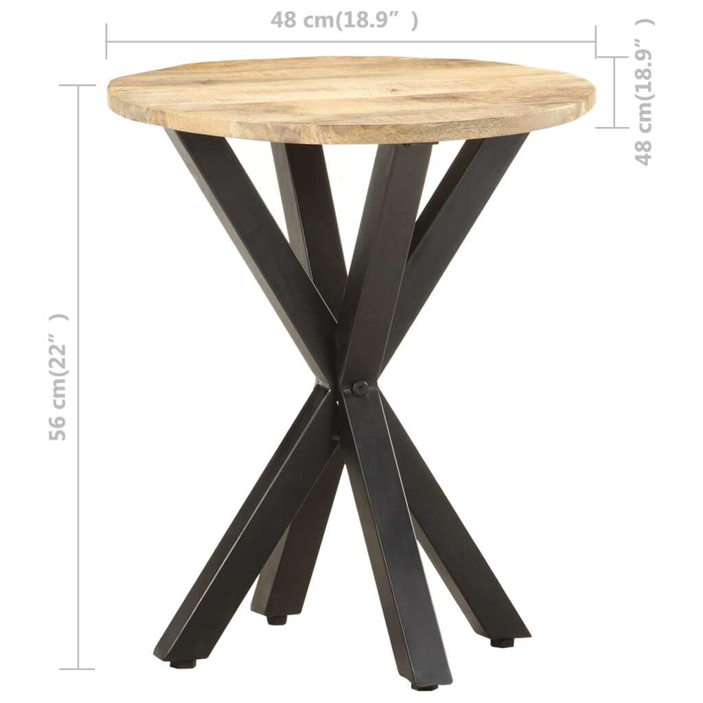 Side Table 18.9"x18.9"x22" Solid Mango Wood