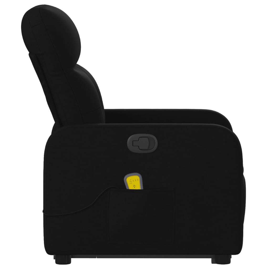Stand up Massage Recliner Chair Black Fabric