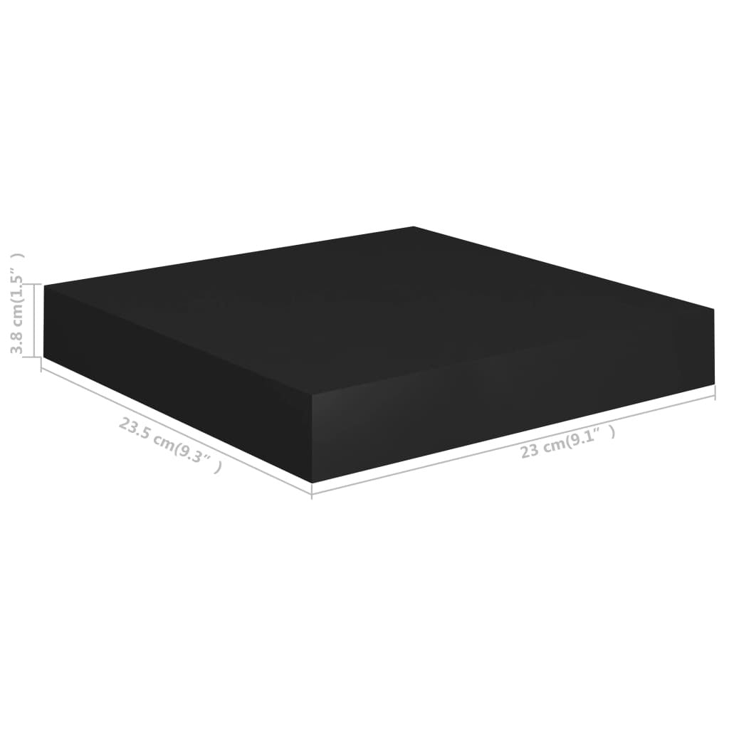 Floating Wall Shelf Black 9.1"x9.3"x1.5" MDF