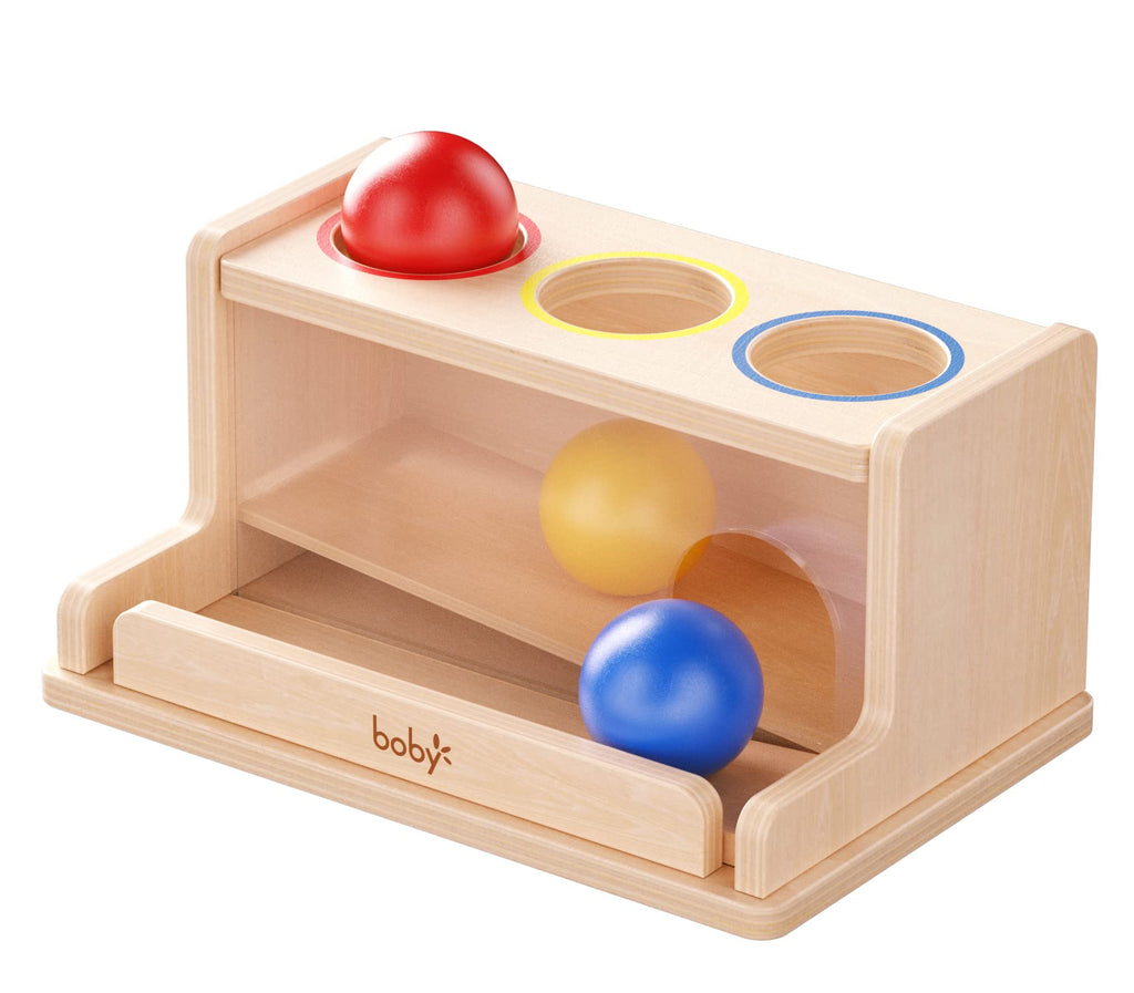 Dailyfunn Montessori Toys Object Permanence Box Ball Tracker Drop Push Toy for Boy Girl Baby Toddler Kid Preschooler 1-3 Years Old
