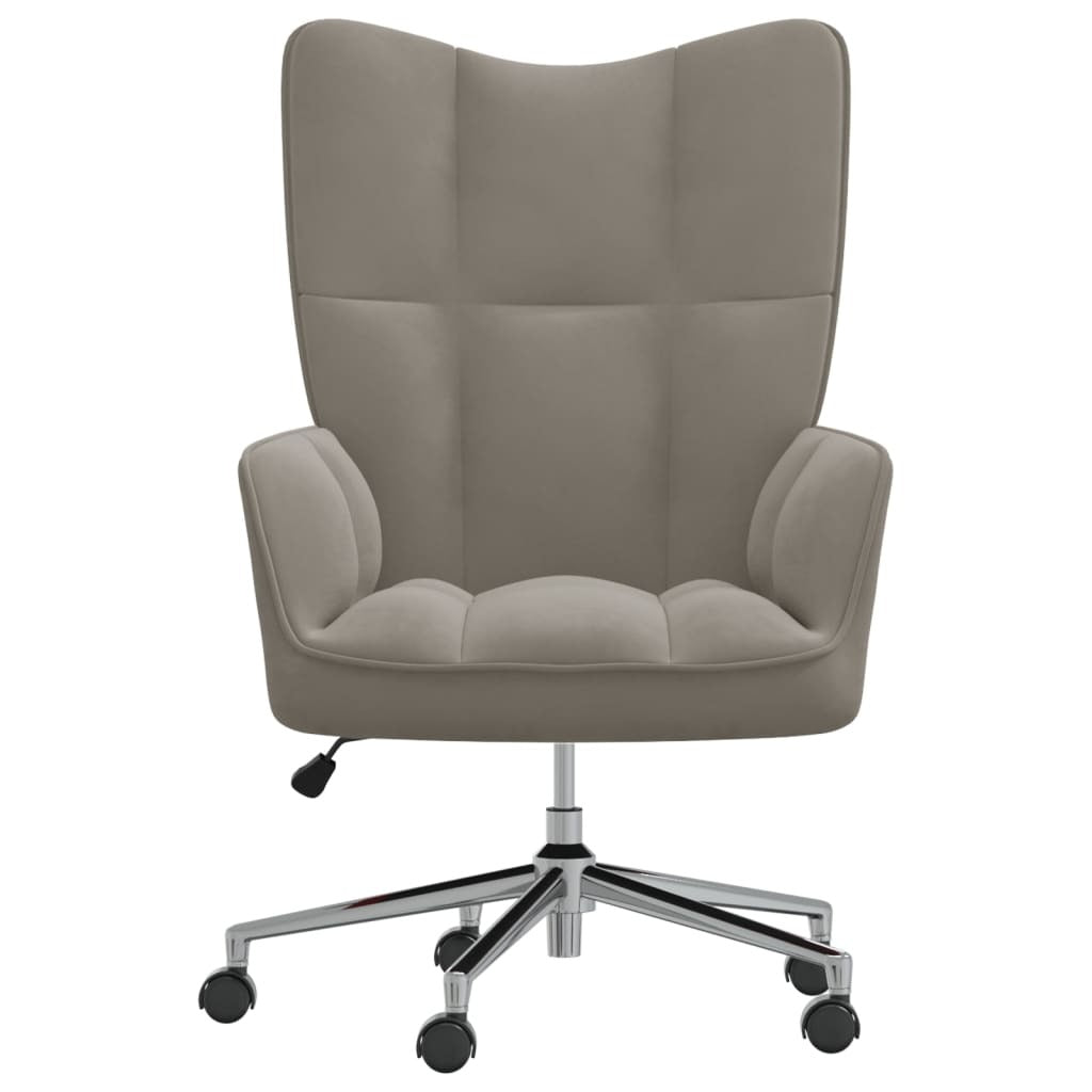 Relaxing Chair Light Gray Velvet