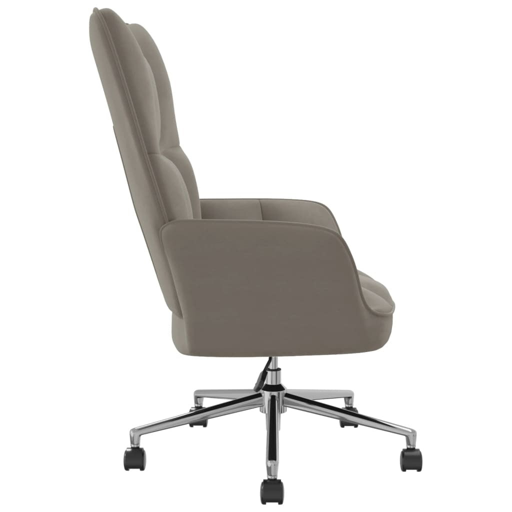 Relaxing Chair Light Gray Velvet