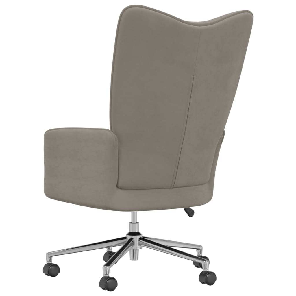 Relaxing Chair Light Gray Velvet