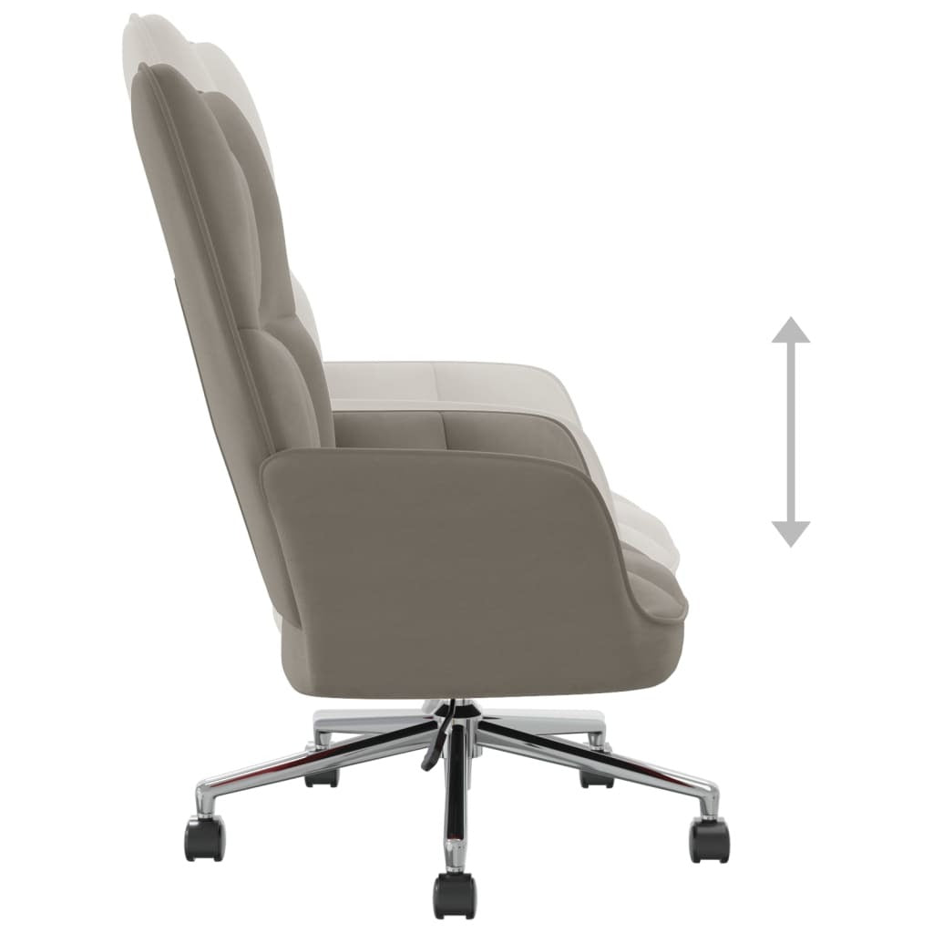 Relaxing Chair Light Gray Velvet