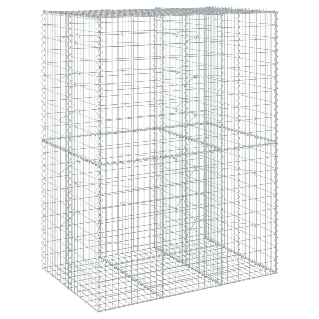 Gabion Basket with Cover 59.1"x39.4"x78.7" Galvanized Iron