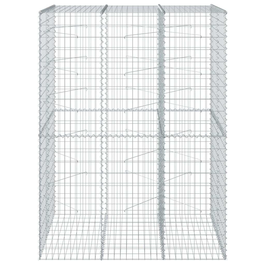 Gabion Basket with Cover 59.1"x39.4"x78.7" Galvanized Iron