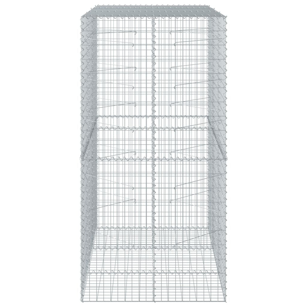 Gabion Basket with Cover 59.1"x39.4"x78.7" Galvanized Iron