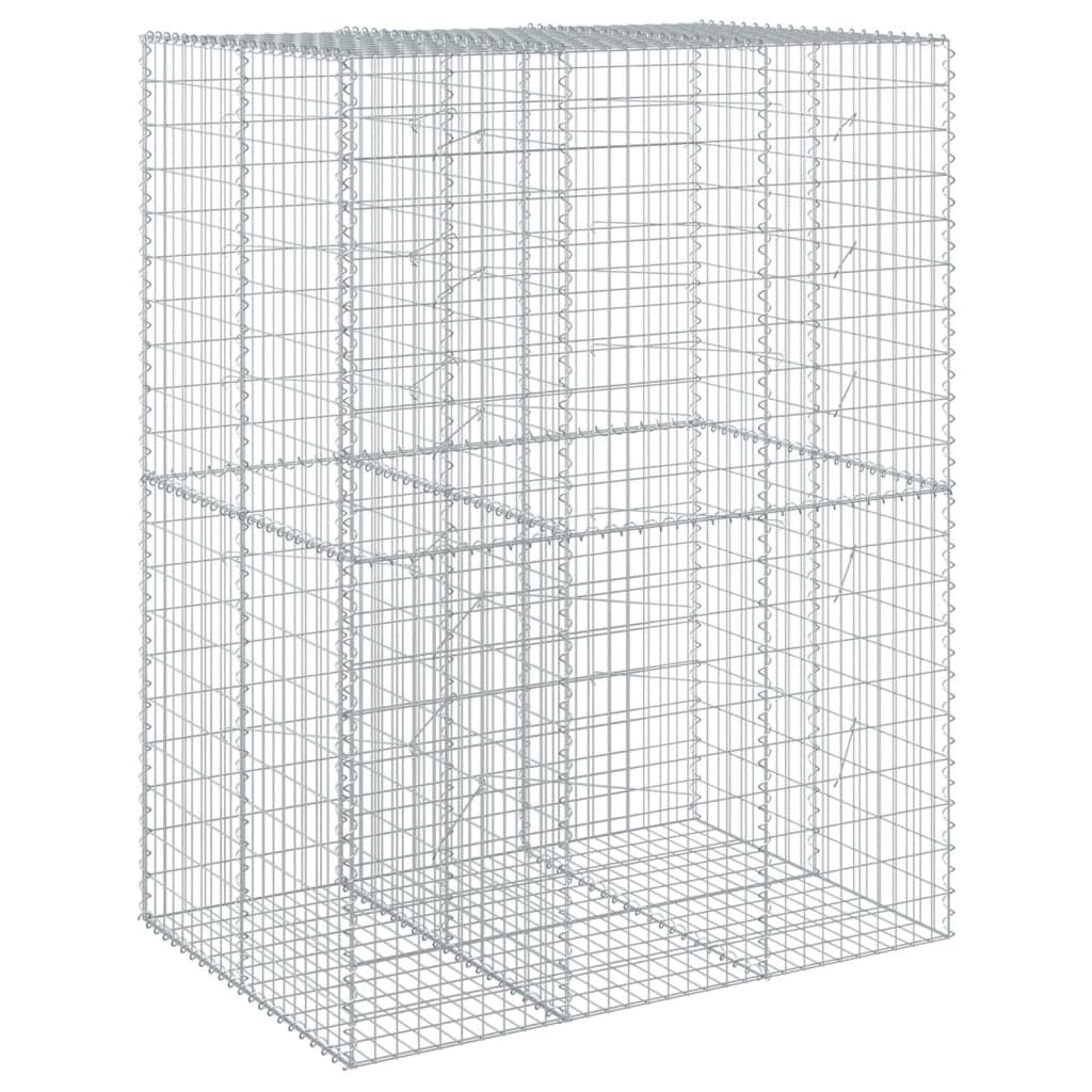 Gabion Basket with Cover 59.1"x39.4"x78.7" Galvanized Iron