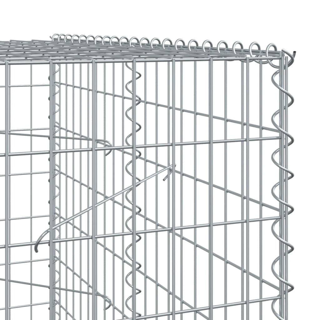 Gabion Basket with Cover 59.1"x39.4"x78.7" Galvanized Iron