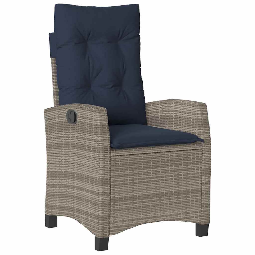 Garden Dining Set 5 pcs Grey Poly Rattan