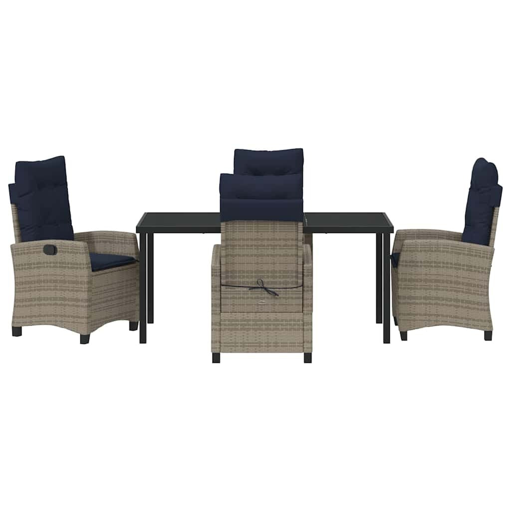 Garden Dining Set 5 pcs Grey Poly Rattan
