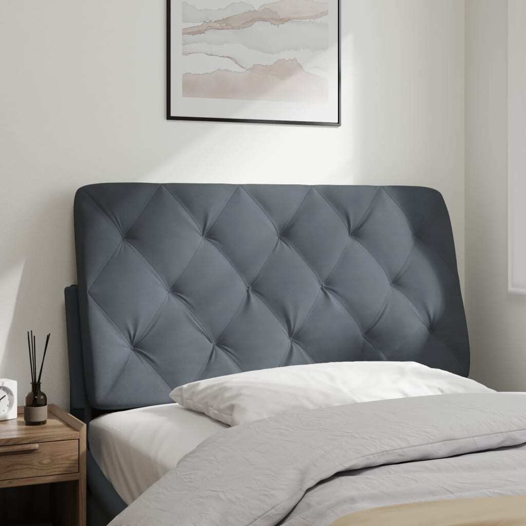 Headboard Cushion Dark Gray 39.4" Velvet