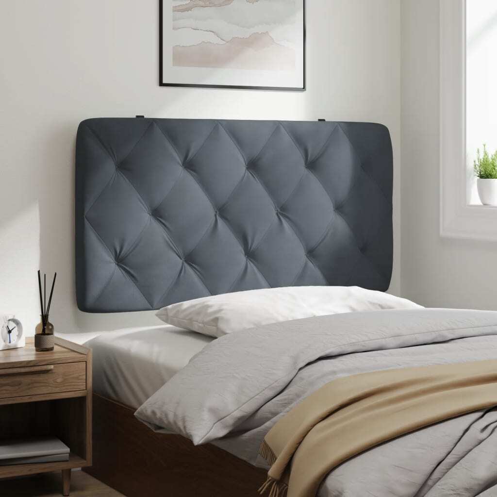 Headboard Cushion Dark Gray 39.4" Velvet