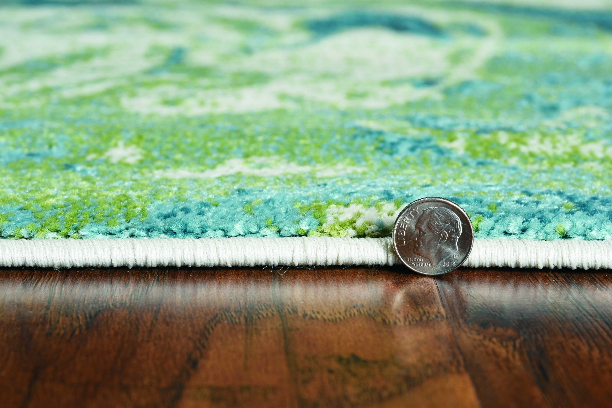 5inches x 7inches Teal Abstract Splash Indoor Area Rug