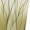 8 Mouth Blown European Made Green Glass Hand Decorated Squarish Vase