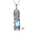 ONEFINITY Moonstone Tree of Life Urn Necklaces Sterling Silver Bar Tree of Life Cremation Jewelry for Ashes Memory Jewelry for Women Men