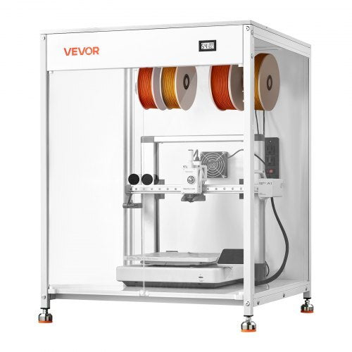 3D Printer Enclosure with Ventilation, Dustproof Waterproof Transparent Acrylic 3D Printer Tent, Constant Temperature Protective Case with LED, Compatible with Bambu Lab, Ender, Neptune, Kobra