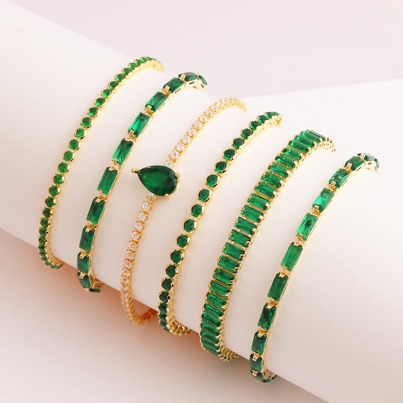 Green Zircon Women's Pull Bracelet Jewelry