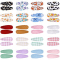 Nydotd 40pcs Girls Hair Clips Floral Print 2.2 inch Baby Toddler Snap Hair Clips Flower Patterns Wrapped by Cloth Hair Barrettes Non Slip Hairpins Hair Accessories for Baby Girls Infants Kids