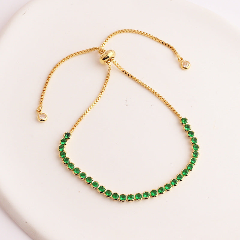 Green Zircon Women's Pull Bracelet Jewelry