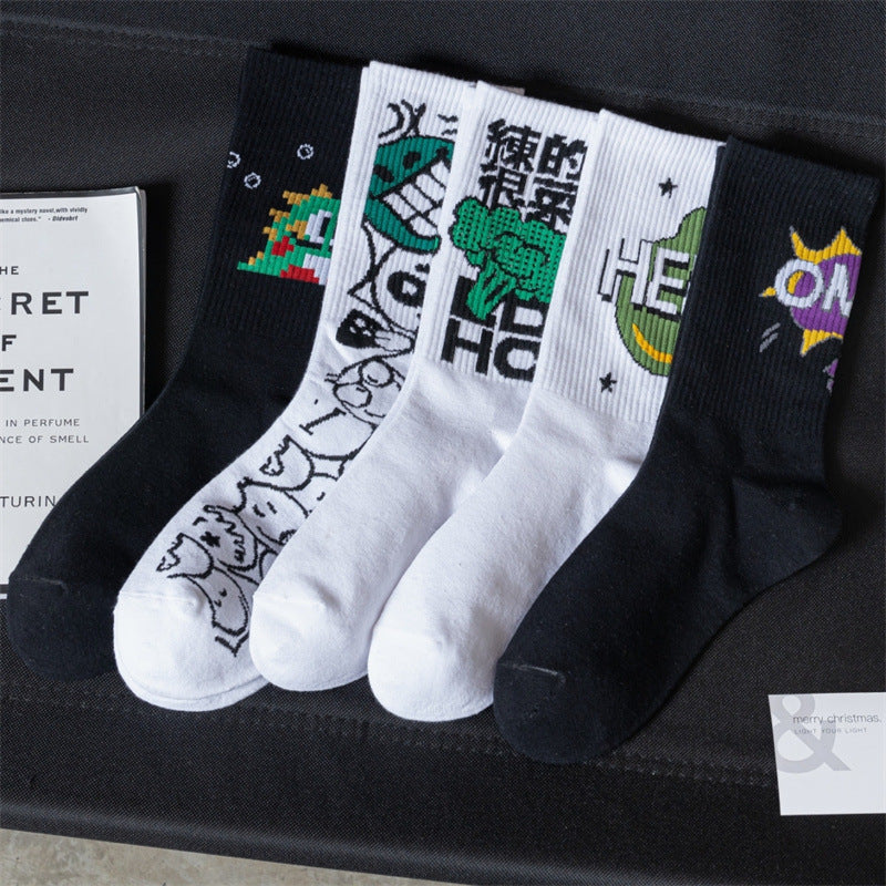 Trendy Autumn Winter Men's Couple Cotton Socks