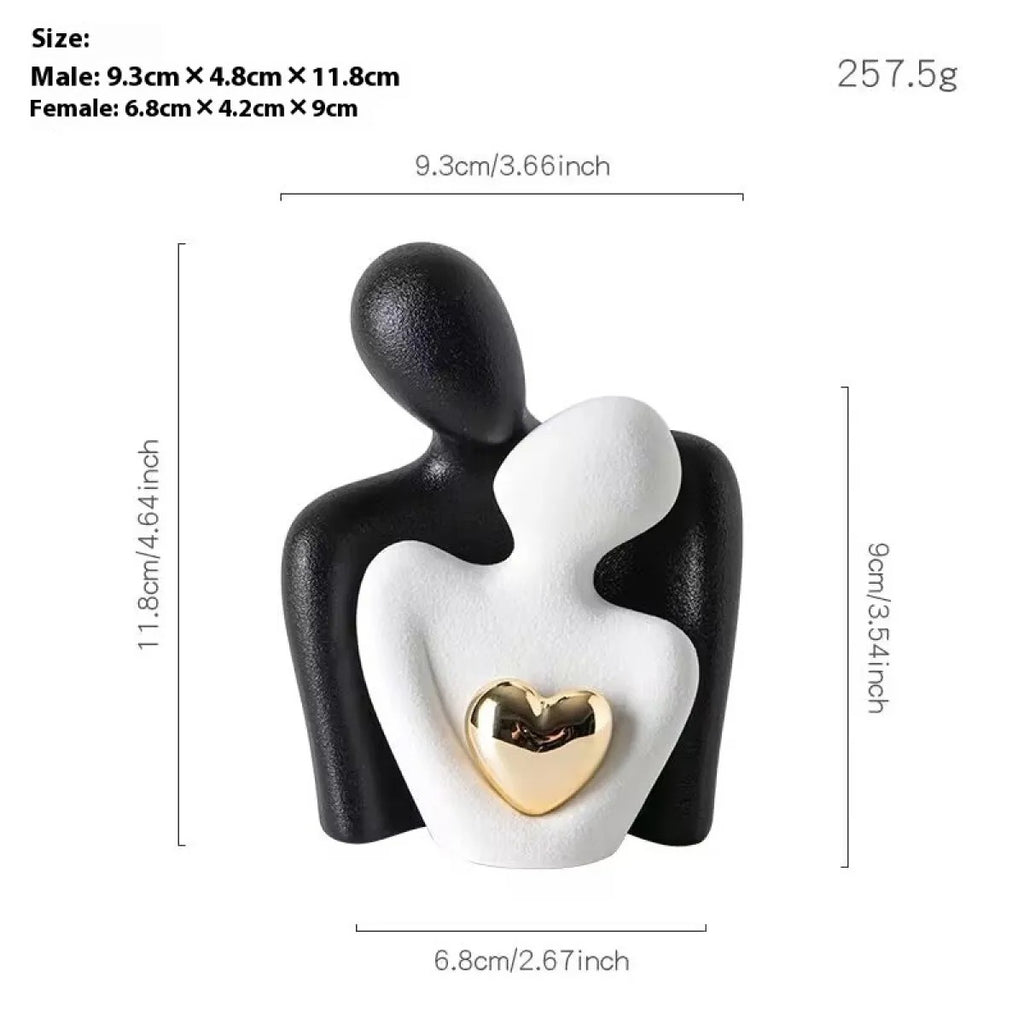 Gold-Plated Heart Ceramic Ornament