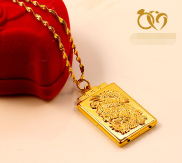 24K Gold-Plated Buddha Pendant with Kuan Yin Charm